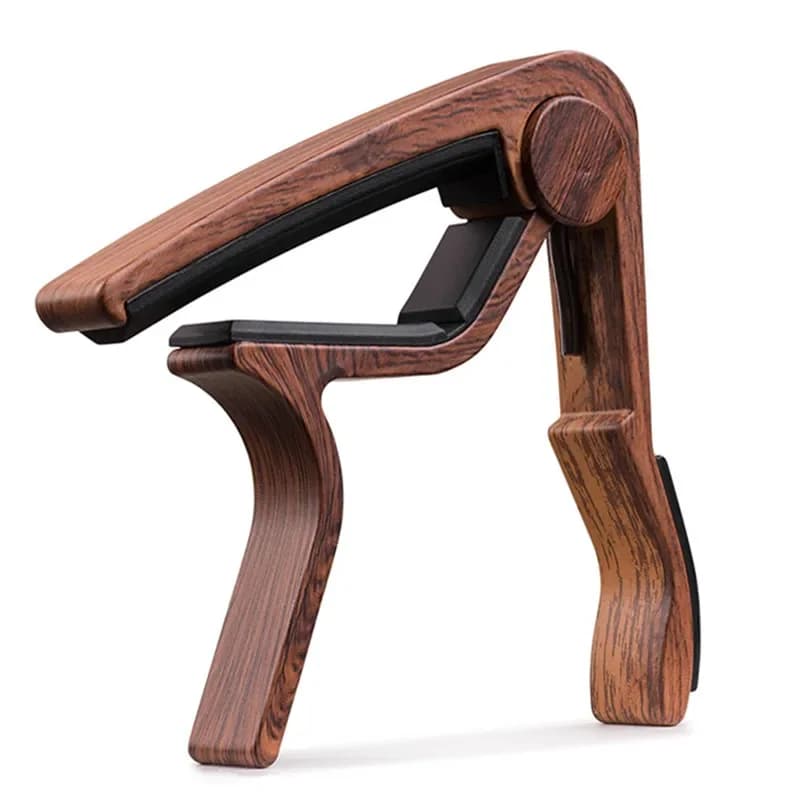 Capo per chitarra in metallo con venature del legno con cuscino in silicone perfetto per chitarra Ukulele Tuning accessori per strumenti musicali Clip per chitarra
