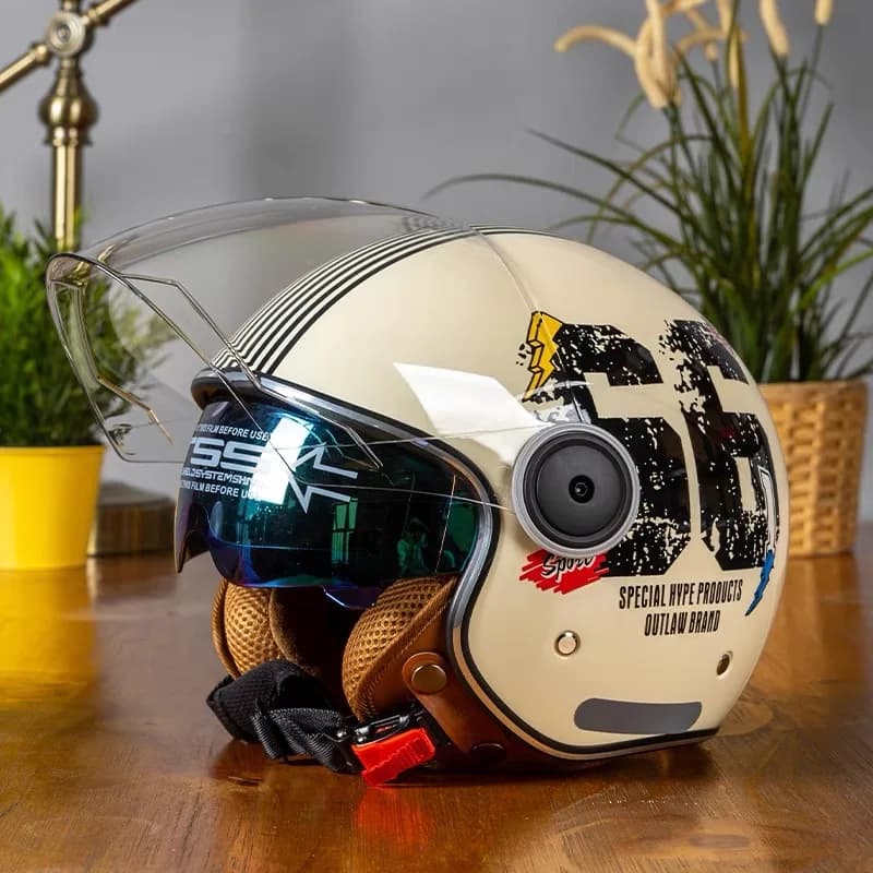 Helmet motion retro TT&CO approved DOT Motorcycle helmet open face with double visor Helmet jet Electric Scooter Helmet Bike moped