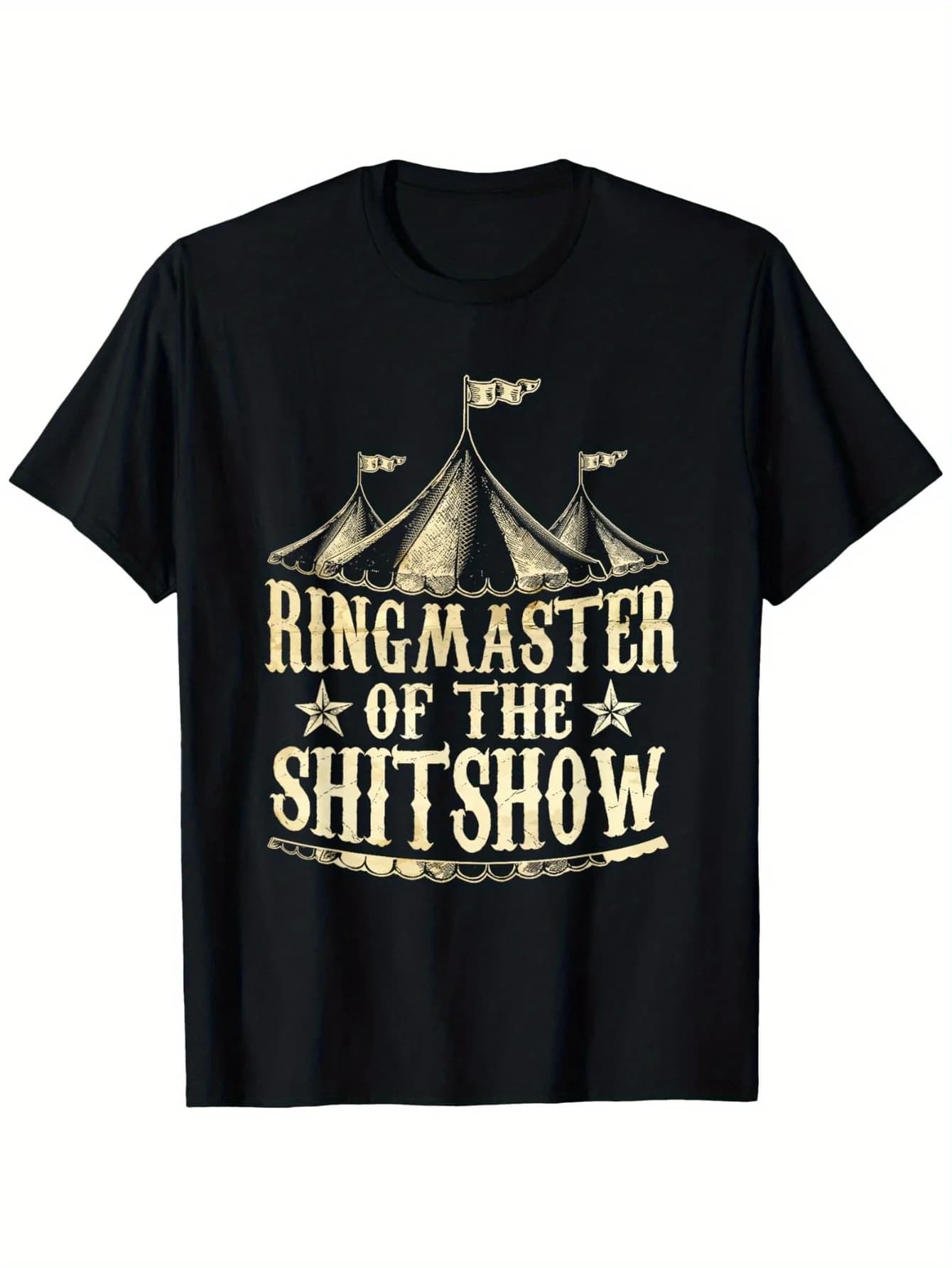 T-shirt da circo "Ringmaster of The Shitshow" - 100% cotone, S-XXXL nera, regalo divertente per il personale