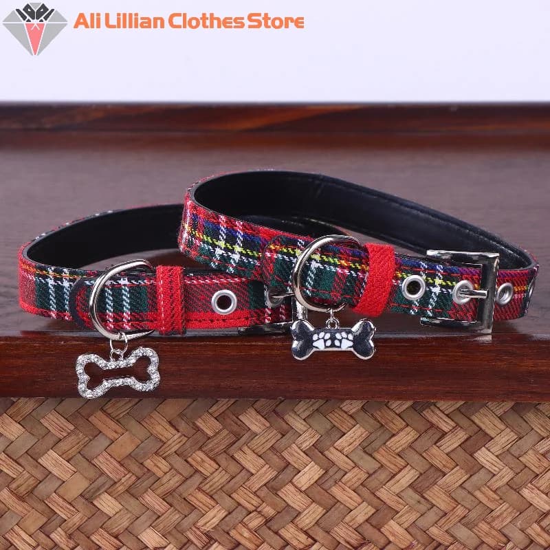 Y2K Goth Collana con ciondolo in osso di cane vintage Punk Girocollo alla moda Semplice plaid rosso Collane con fibbia in pelle Collare con catena di gioielli