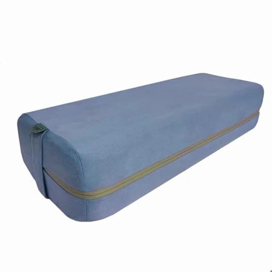 Yoga Bolster Pillow for Meditation and Support - Rectangular Yoga Cushion Foam Wedges Washable Suede Pillowcase for Men and Wom