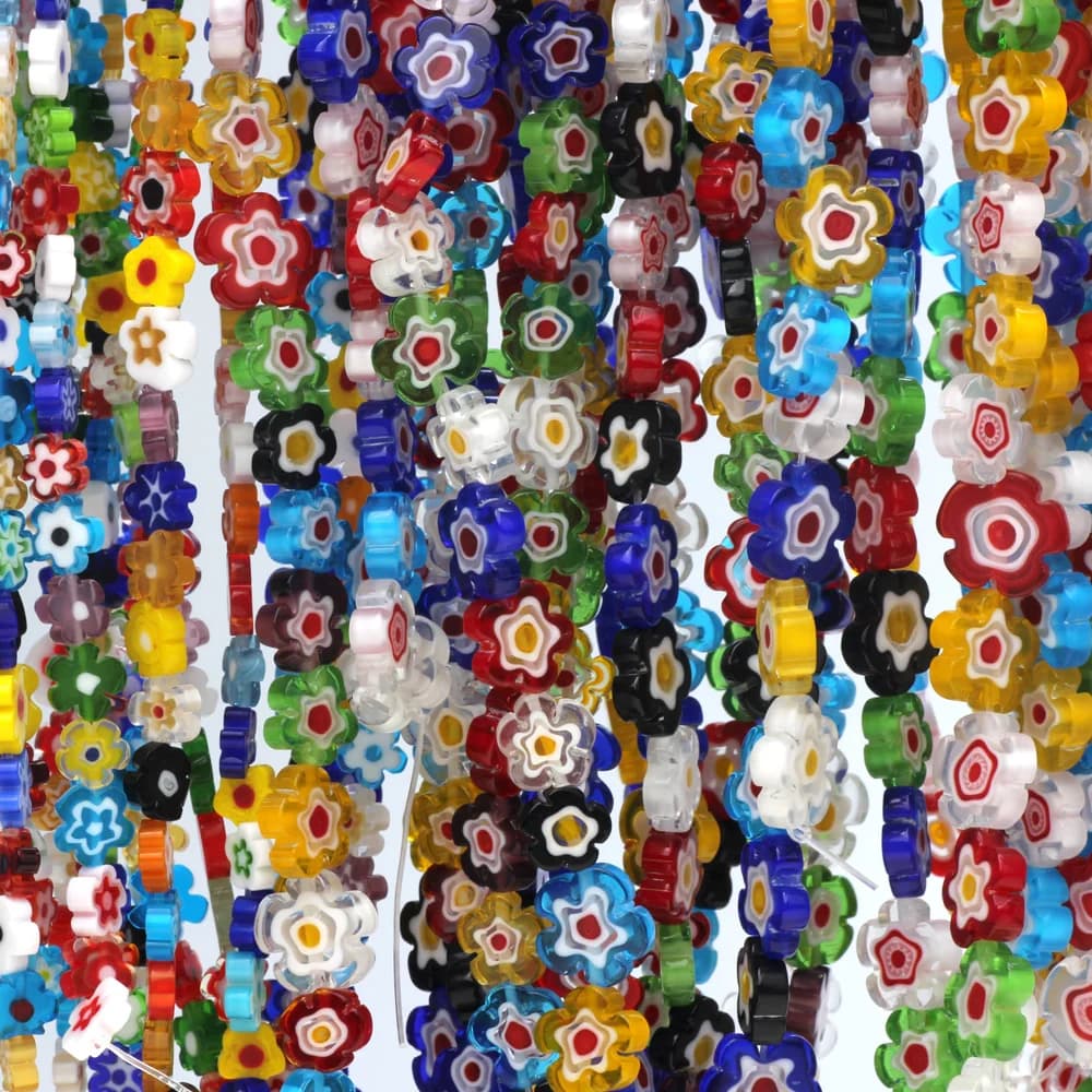 8/10/12mm 12PCS Colorful Flower Murano Glass Beads Handmade FAI Hands And Pendants Beads For Jewelry Creation Bracelets Accessories Necklaces