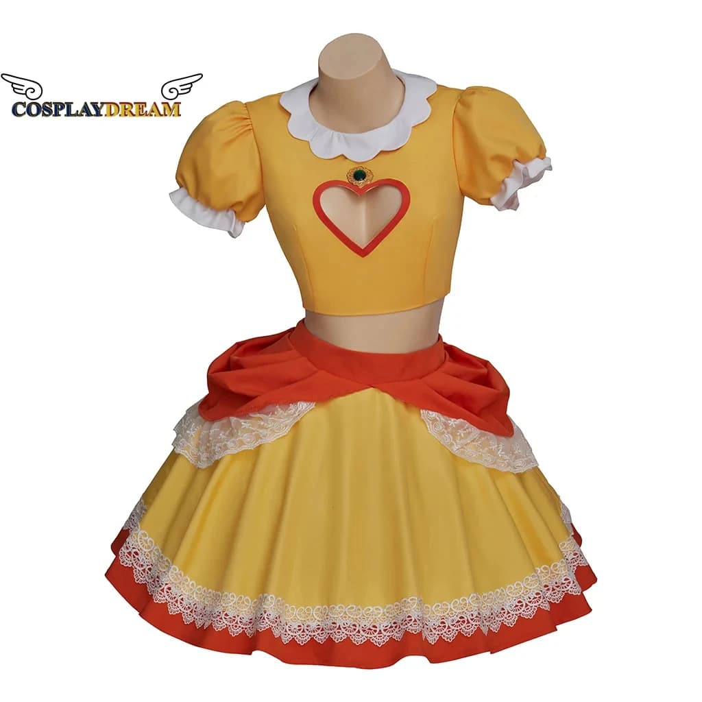 Game Princess Cosplay Daisy Costume Girls Cute Lolita Dress Outfit Uniform Costume Top skirts Halloween Carnival Dresses
