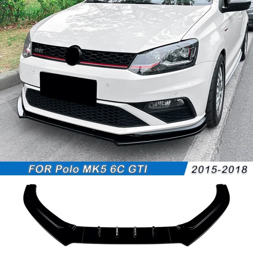 Per Volkswagen Golf Polo MK5 6C GTI 2015-2018 Auto Paraurti Anteriore Lip Spoiler Body Kit Splitter Diffusore Bodykits Tuning Nero ABS