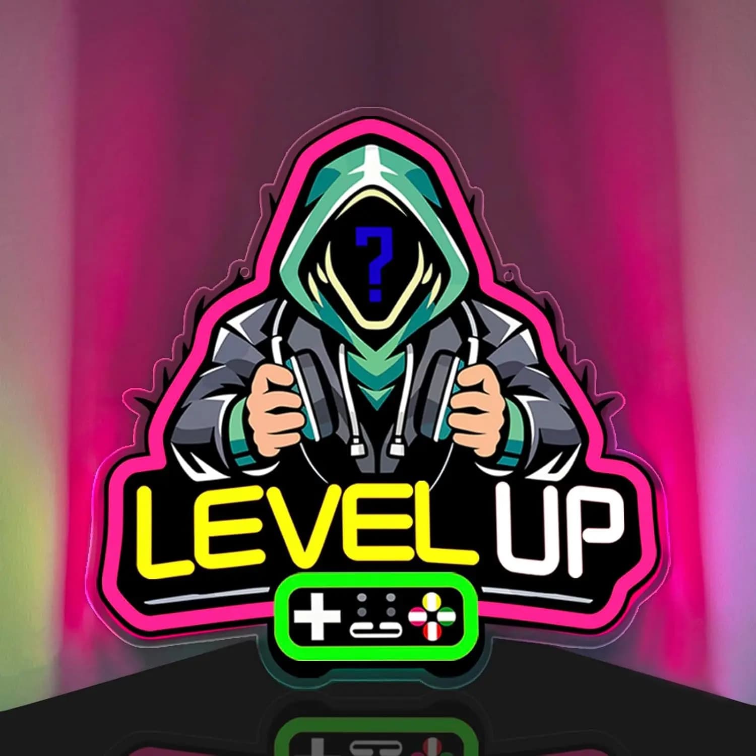 Insegna Neon 'Level Up', Luce da Parete Artistica per Gamer, Luce LED USB per Sala Giochi, Bar, Camera dei Bambini, Festa, Decorazione Camera da Letto, Regalo