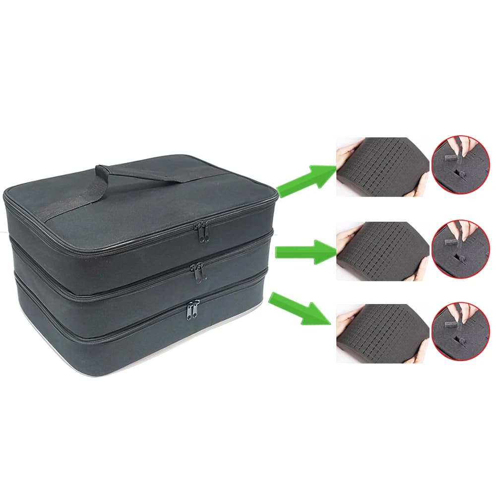 Hard Storage Case DIY Foam Travel Zipper Bag For Outdoor Tool Box Accessories Personalization Shockproof Camera Bag