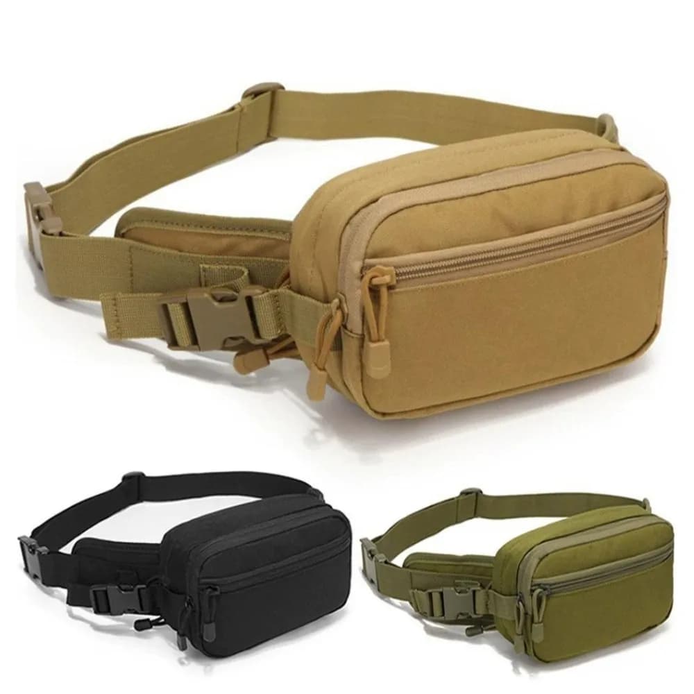 Men Tactical Waterproof Waist Pack Adjustable Belt Hip Bag, Outdoor Climbing Camping Cycling CS Gear Storage Pouch EDC Gear