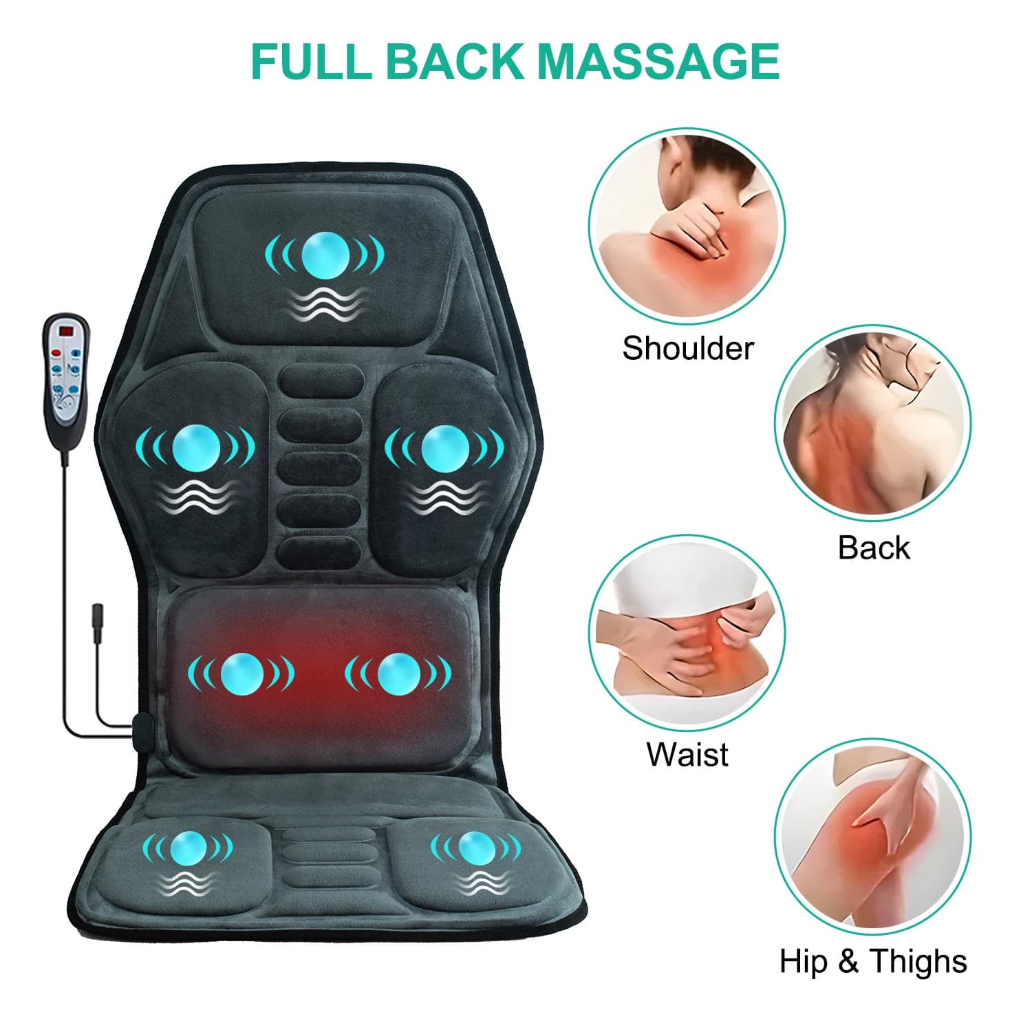 Vibrant Massage Cushion for Sitting with Heat, Massage Mat for Chair, Chair Massage Massage for Relieving Pain in Office/House, Parent Gifts