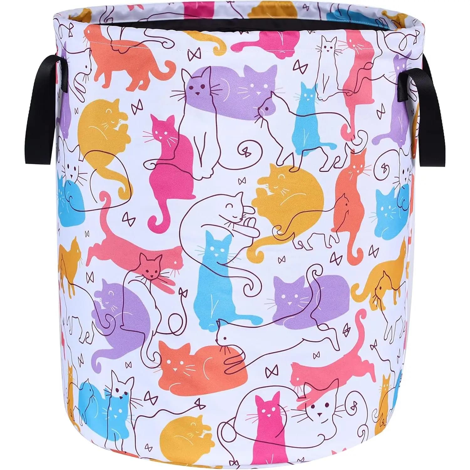 Cute Cat Waist Basket, Funny Folding Bag, Dresser, Bath Organizer
