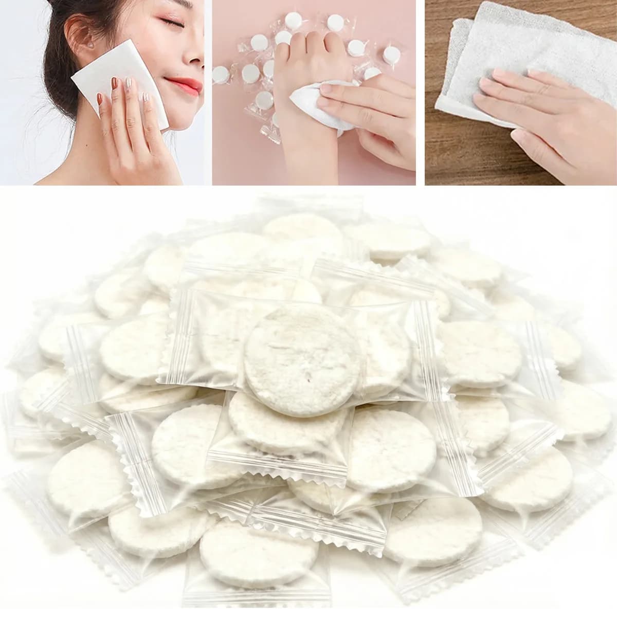100 pcs disposable portable compressed towel for cleansing the compressed soft face towel for hands unwoven makeup wipes