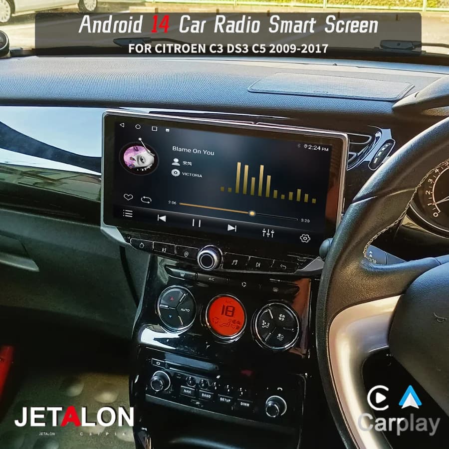 Android 15 SMART Car Radio Multimedia Video Player Qled Screen Carplay For Citroen C3 DS3 C5 2009-2017 Navigation GPS Head Unit