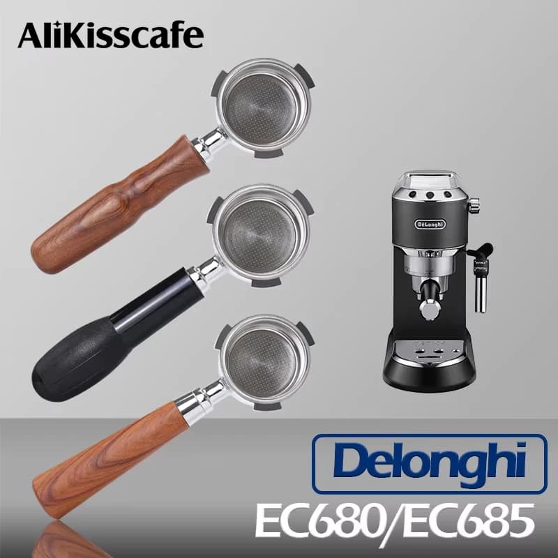 51 MILLIMETRI Coffee Without Fund Wallet Basket Filter Nude Delonghi Dedica EC680 EC685 Machine for Espresso Accessories Barista Tools