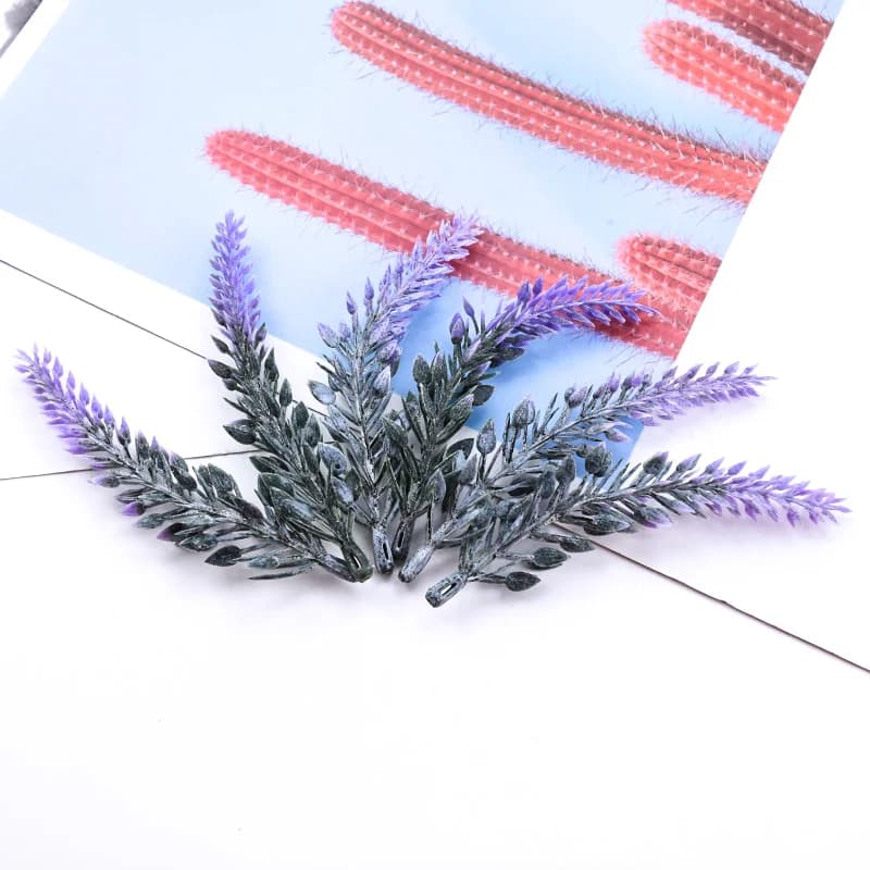 Artificial Plant Plastic Lavender Scrapbooking DIY gift Candy Box Home Room Wedding bouquet brial Accessories Decoration props