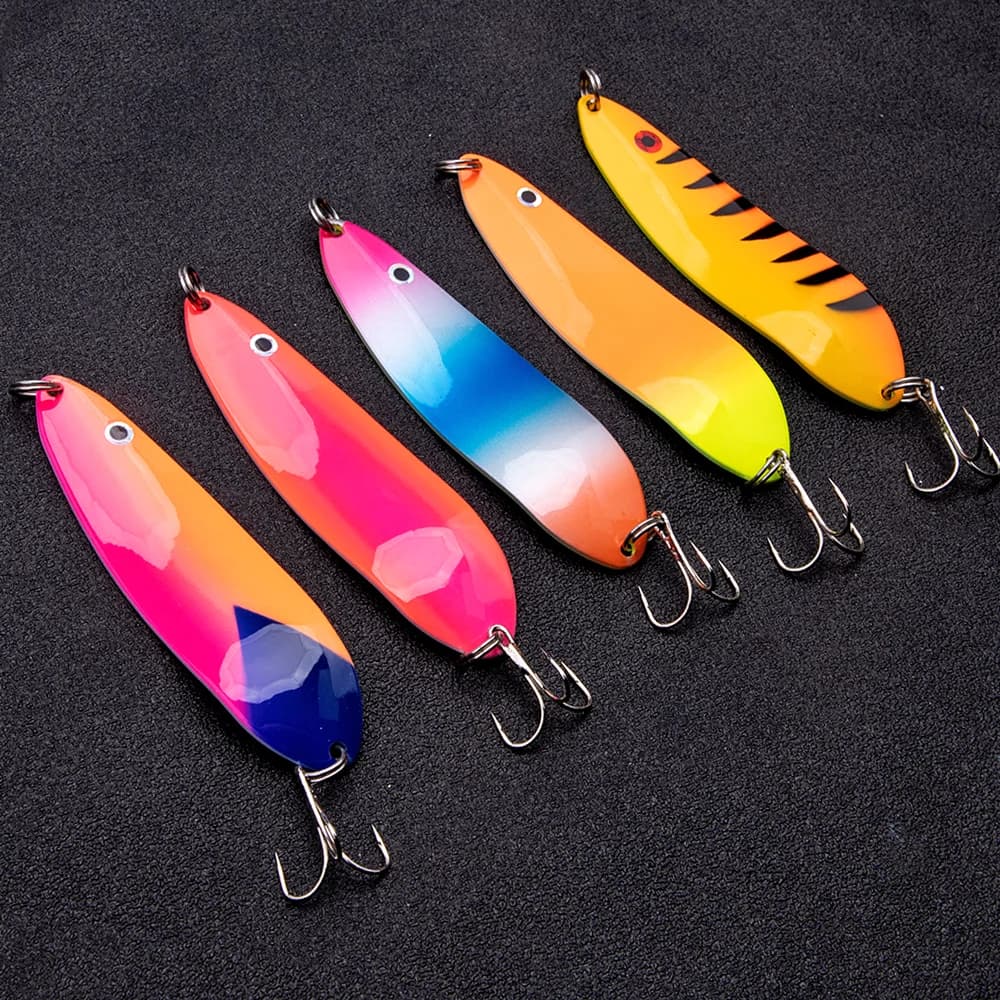Pesca alla trota 75mm/95mm Cucchiaio Esca artificiale Spoo d'acqua dolce Pesca Jigbait Fiahing Flutter Cucchiaio Jerkbait Esche