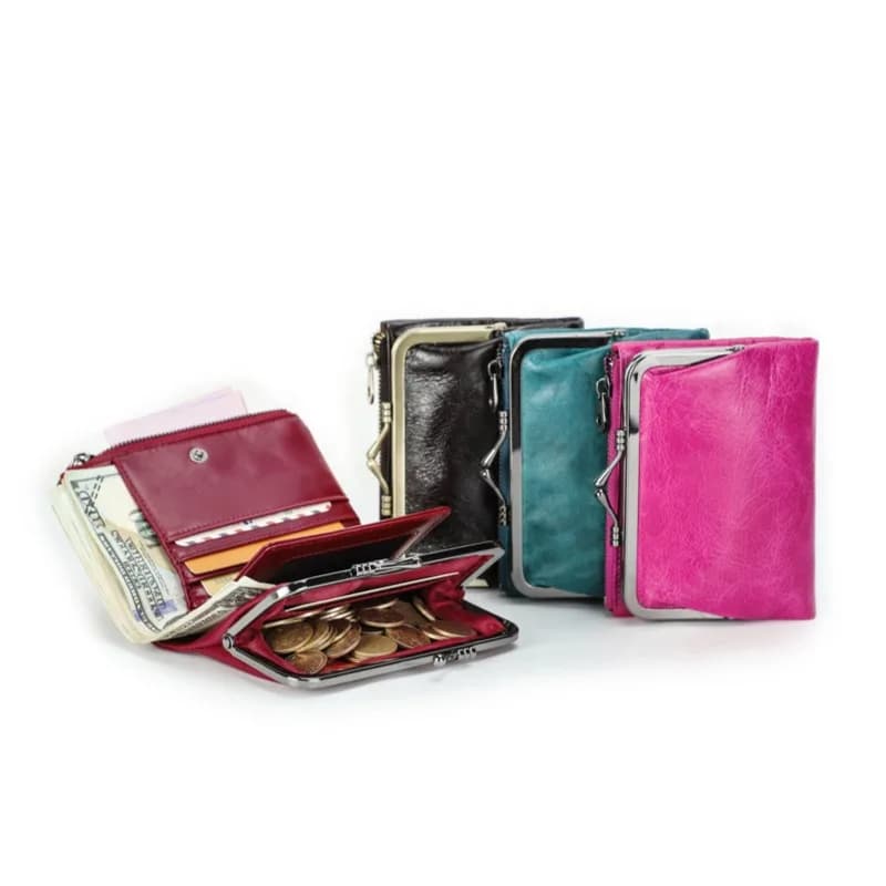 CONTACT'S Genuine Leather Wallet Women Fashion RFID Blocking Card Holder Money Bag Female Travel Gift Daily Coin Purse
