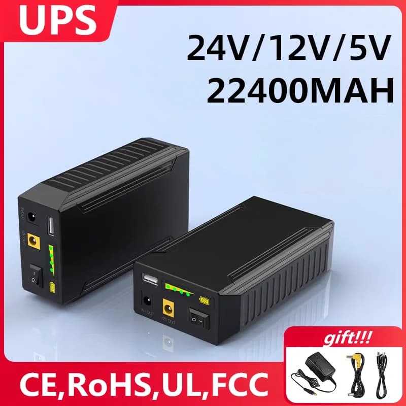 24V 12V 5V 22400MAH Li-ion USB Battery for Monitor,UPS Router,Lights, Voice Box,Motor,Outdoor Emergency Power Bank