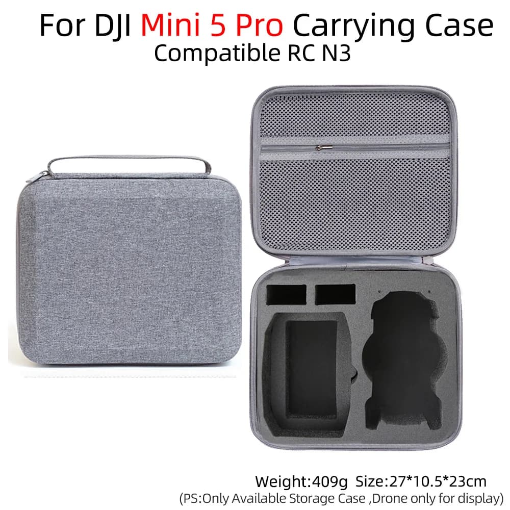 Per DJI Mini 5 Pro RC-N3 Borsa portaoggetti per telecomando Custodia da trasporto Scatola da viaggio Multiuso Combo Accessori per borse antigraffio