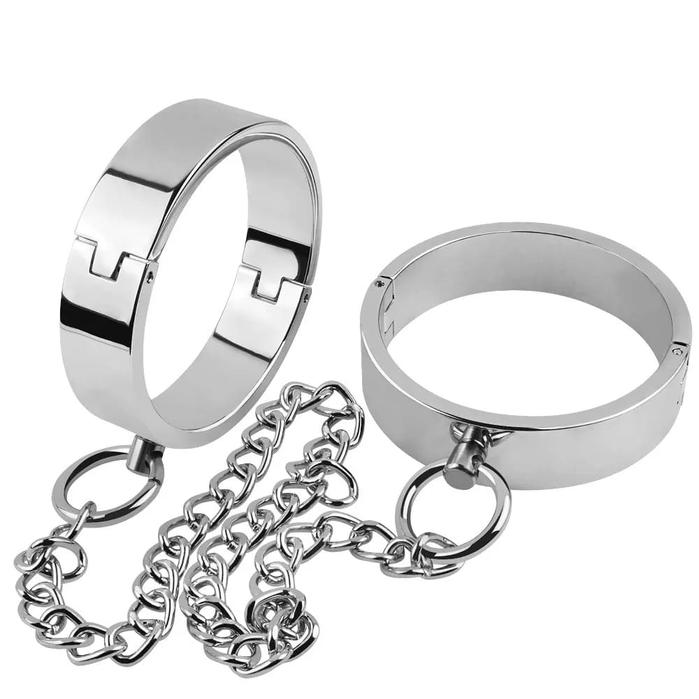 1 Pair Metal Handcuffs Ankle Cuff Bondage Bracelet Restraints BDSM Adult Game Sex Toys for Couples Erotic Slave Toys Women Men