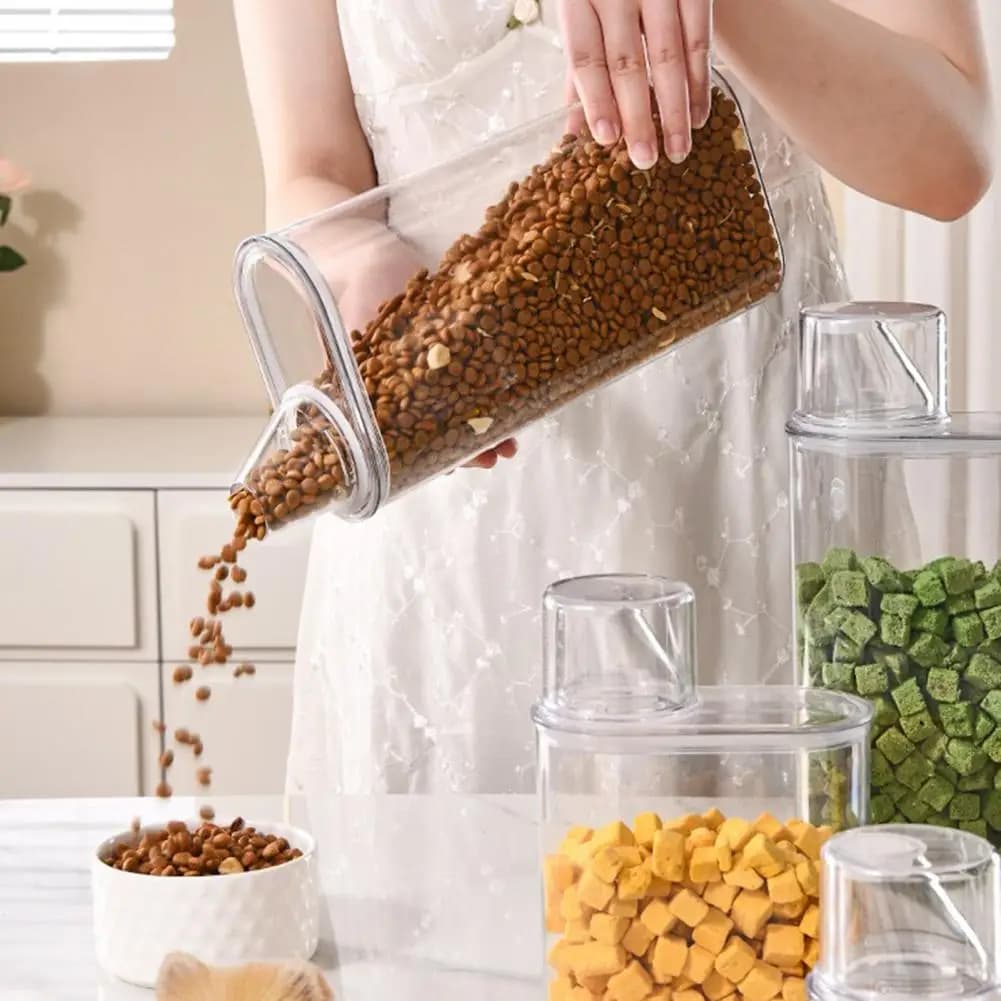 Airtight Transparent Food Containers with Beccuccio Antigoccia, Anti-loss Containers for Dispense and Kitchen