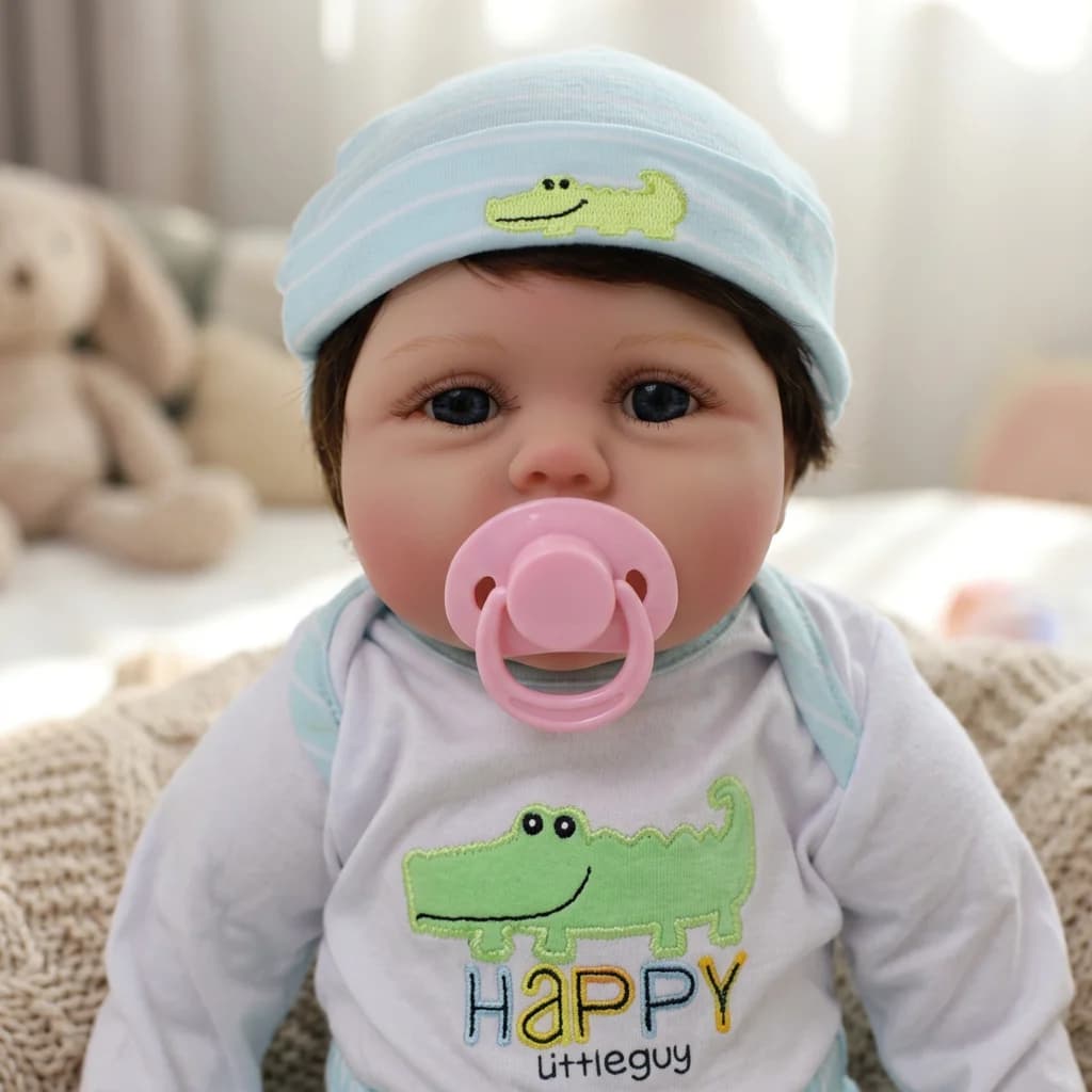 20 Inch Cloth Body Bebe Reborn Doll Hand Rooted Hair Unisex Hand Painted Soft Cuddly Collectible Art Doll Display Birthday Xmas