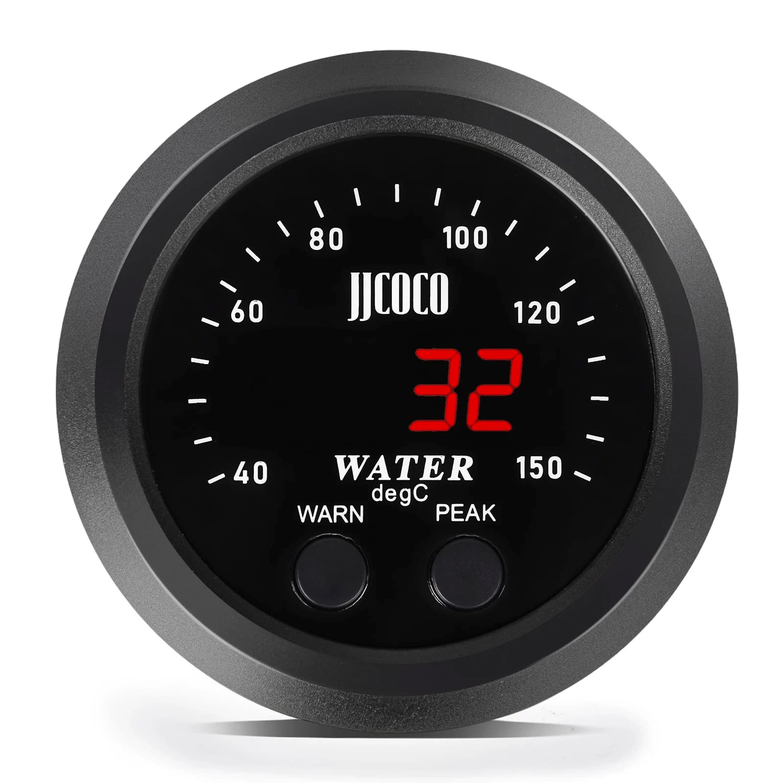 Indicatore di temperatura dell'acqua ultrasottile automatico 12v/24v da 52 mm con sensore 1/8 Npt Misuratore digitale per auto Display rosso Temp 40-150C