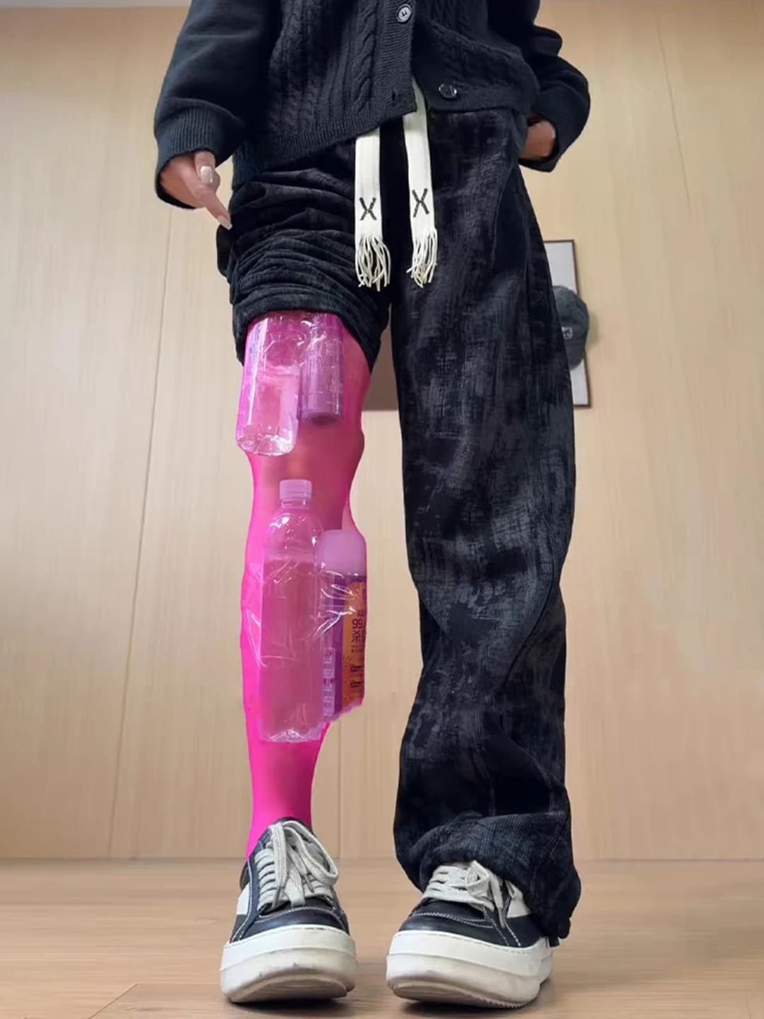Pantaloni casual da uomo in velluto a coste tinto americano, invernali, foderati in pile, a gamba dritta, leggermente svasati, con effetto snellente e drappeggiato