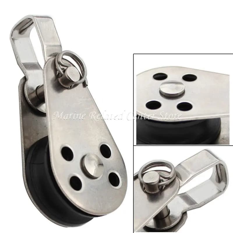 25mm In Acciaio Inox 316 Puleggia Blocchi Corda Runner Kayak Accessori Per Barche Canoa Ancoraggio Trolley Kit per Corda da 2mm a 8mm