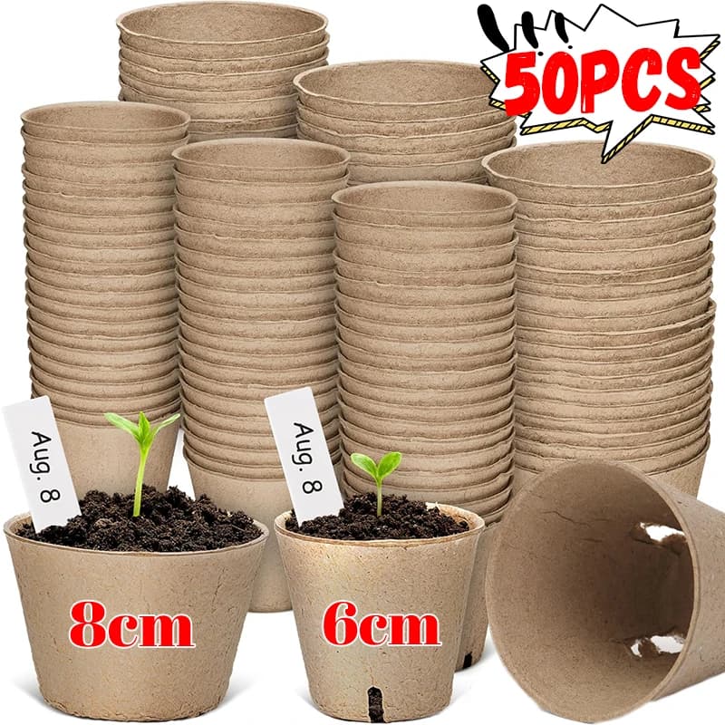 Biodegradable Vases in Polpa with drainage hole for Garden Plants, Flowers, Vivary Vases, Seed Trays, Grown Cultivation
