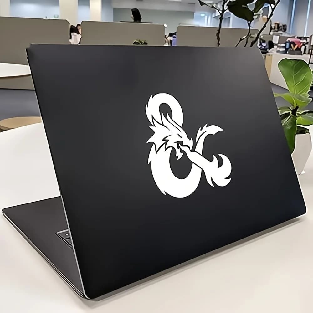 Adesivo in vinile per parafango e serbatoio moto, decorazione per auto, camion, furgone, corpo veicolo, laptop, Dungeons & Dragons, bianco