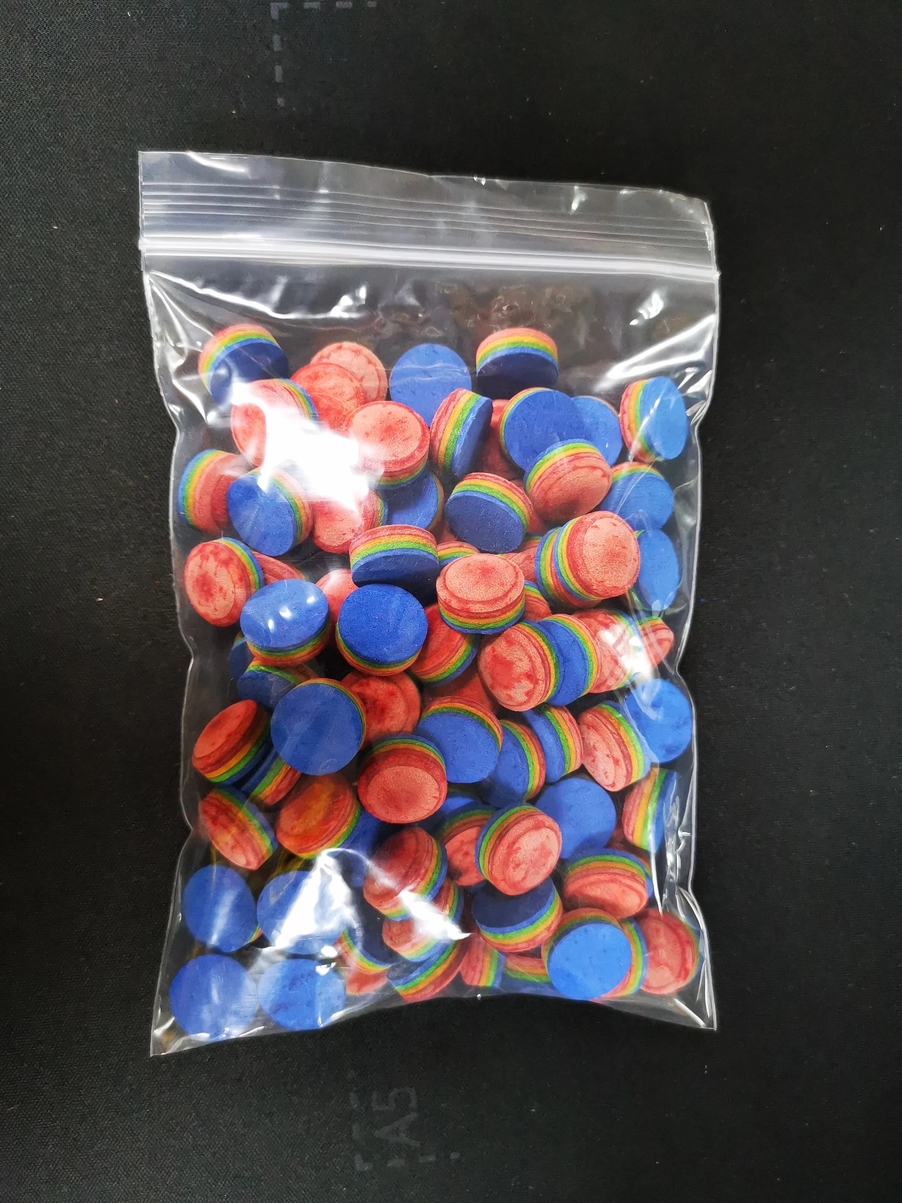 100 pz/borsa 14mm punte per stecca da biliardo carambola Color arcobaleno