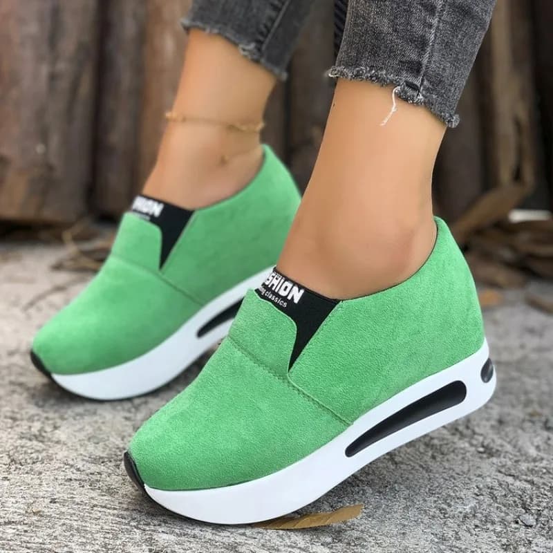 Women's Hidden Height Increase Casual Shoes Fashion Slip On Platform Sneakers Woman Lightweight Thick Sole Loafers Plus Size 42