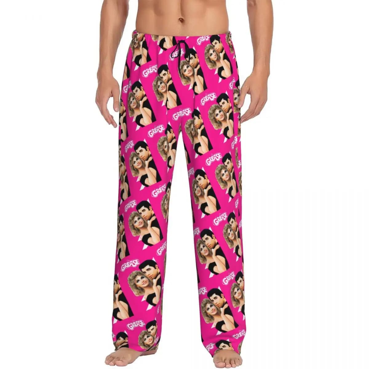Pantaloni del pigiama grasso con personaggi del film stampati personalizzati per uomo Pantaloni da notte per dormire con tasche