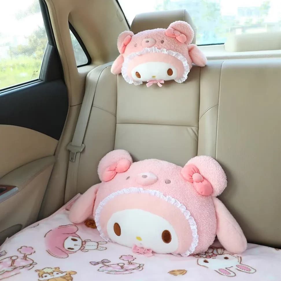 Cuscino Poggiatesta Auto Melody, Caldo e Morbido per Inverno, Supporto Collo e Lombare, Cuscino Regolabile per Sedile Auto, Copri Cintura di Sicurezza