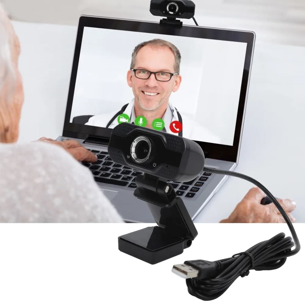 Durable 1080P Web Camera Built in Microphone Plug and Play Desktop Computer Camera PC Webcam Video Chat