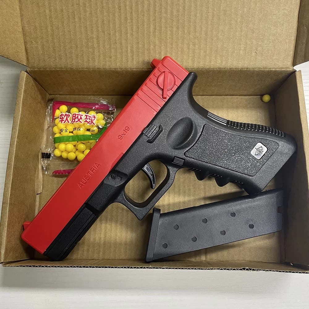 Nuova Pistola Giocattolo Manuale G17 G-Lock con Proiettili Morbidi e Airsoft, Caricatore Inferiore, Laser, per Sport all'Aperto, Giochi CS, Arma, Regalo per Bambini