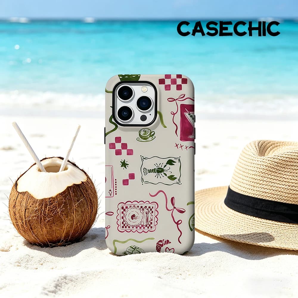 Custodia CaseChic opaca antiurto per MagSafe per iPhone 17 16 15 14 Plus Pro Max, in PC rigido, con motivi Chic Lifestyle