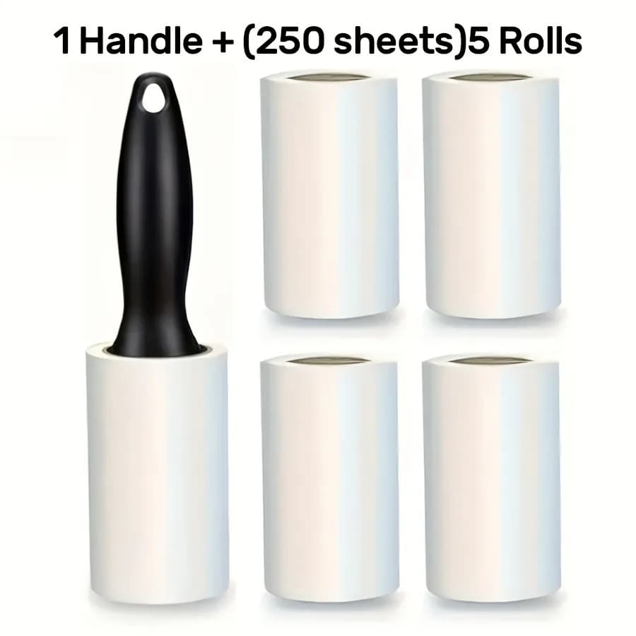 Extra Sticky Lint Rollers for Pet Hair, 250 Sheets Dog And Cat Lint Remover for Clothes, Furniture, Carpet, with Handle And Repl