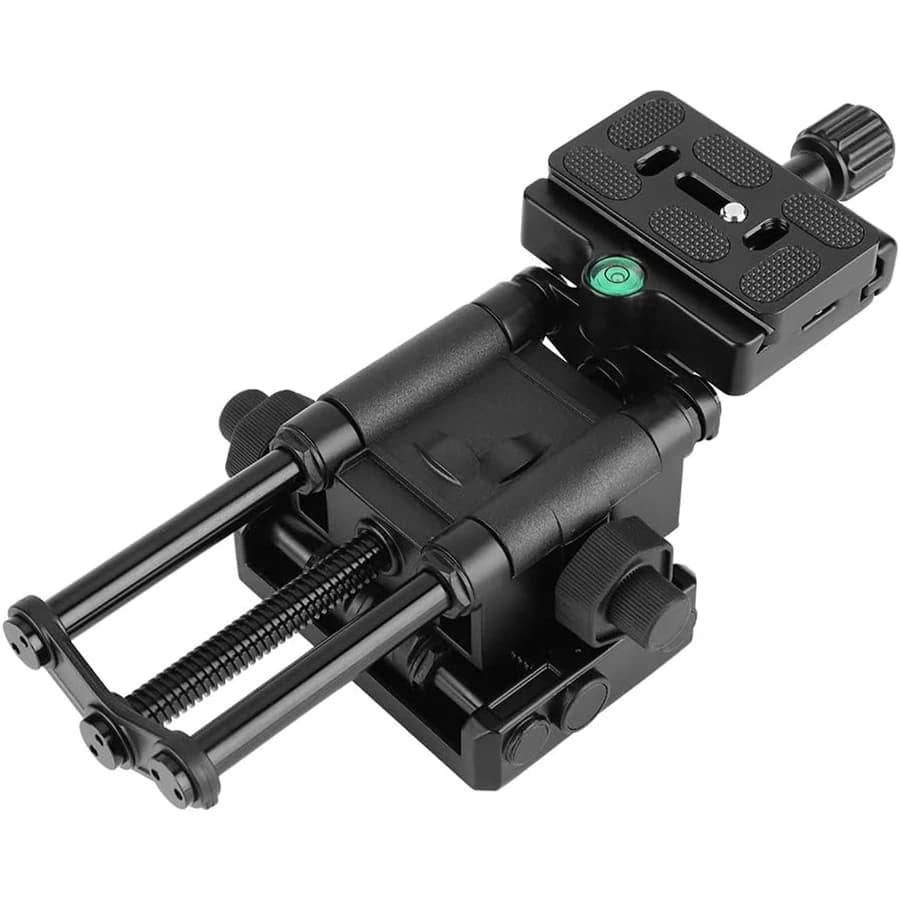 Cursore per binario Macro Focus per fotografia panoramica e macro - Fori per viti da 1/4" e 3/8", compatibile con treppiedi UNC1