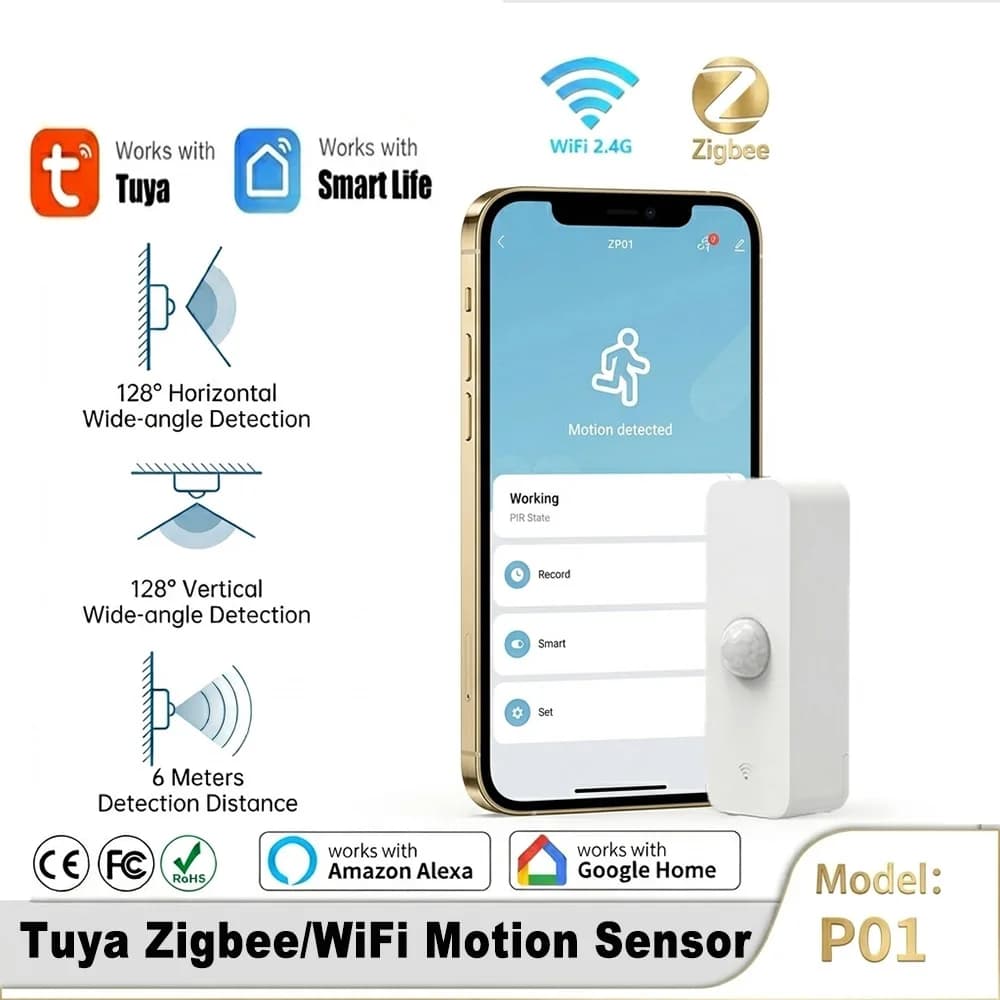 Smart PIR Motion Sensor WiFi Zigbee Human Motion Detector for Smart Life Home Security Automation