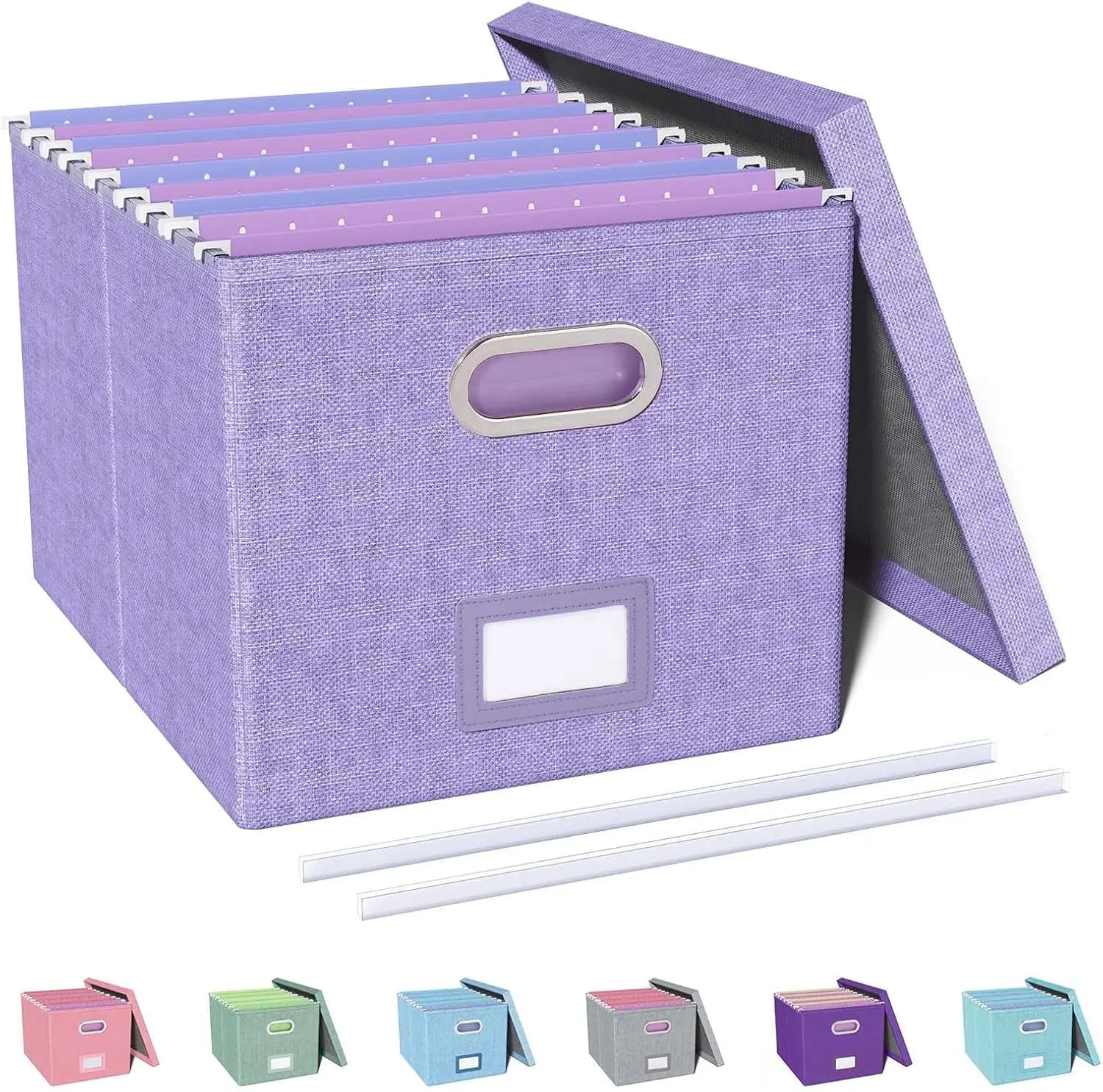 Organizzatore per Documenti Lavanda per Formato Letter, Contenitore per Cartelle Sospese, in MDF Resistente, Salvaspazio per Ufficio e Casa