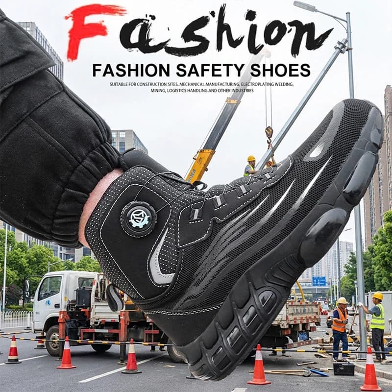 1. Farm Agricultural Work Slip On High Top Safety Footwear Elastic Band Anti-smash Puncture Proof Steel Toe Boots Work shoes
