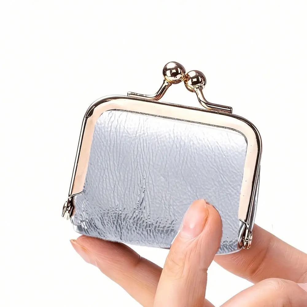 Vintage Leopard Print Mini Coin Purse Genuine Leather Kiss Lock Small Wallets Jewelry Box Storage Bag for Women