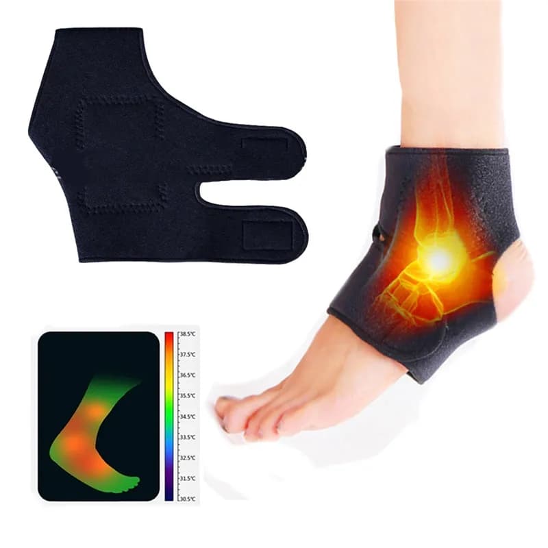 1 paio di protezioni per il supporto della caviglia autoriscaldanti Brace Wrap protezione per cavigliera regolabile terapia magnetica arbitraria assistenza sanitaria