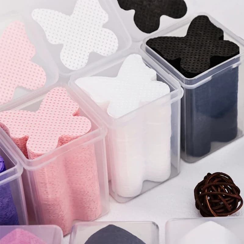200 pcs/box Manicure Cotton Sheet Clean Butterfly Type Pink White Butterfly No Cloths Without Neck Bottle Cleaning Cloth Wear Nails Cott