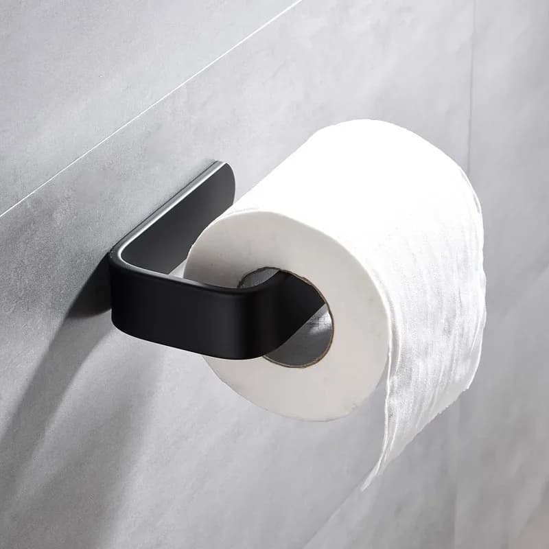 Portasciugamani da Bagno in Plastica Bianco Senza Foratura, Portasciugamani Nero Autoadesivo, Porta Sacchetti e Strofinacci