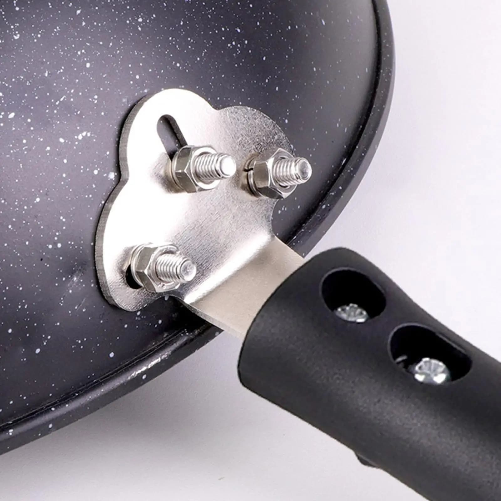 Pot Handle Removable Non Slip Pan Handle Replacement Grip with Screws for Kitchen Utensils Frying Wok and Sauce Pans