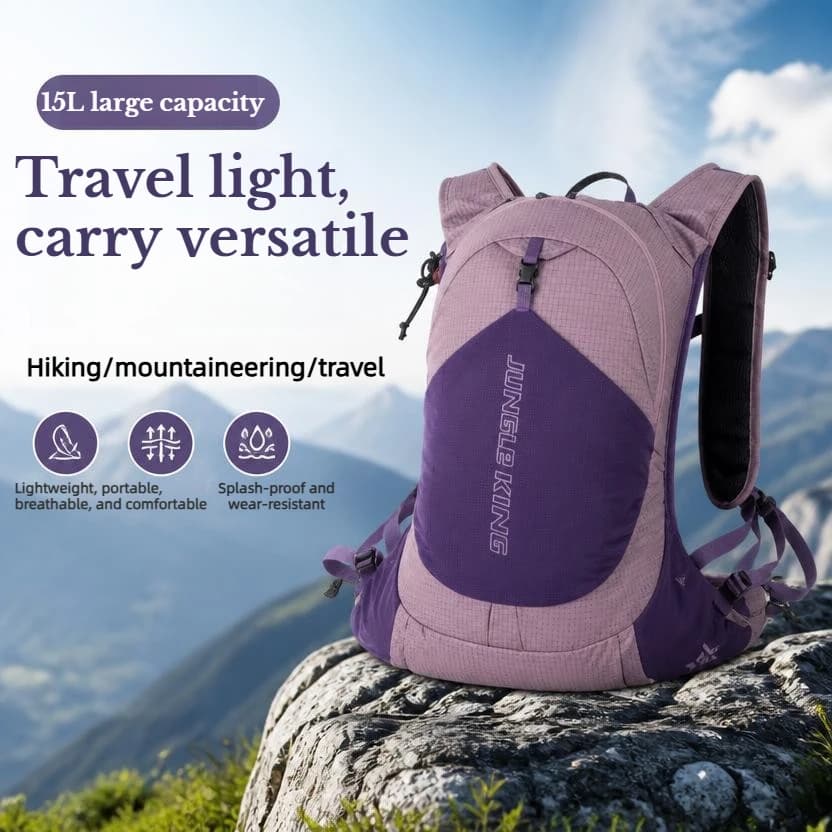 JUNGLE KING 15L Trail Running Backpack Ultra Lightweight Hydration Vest Breathable Functional Pack for Marathon Cycling Hiking