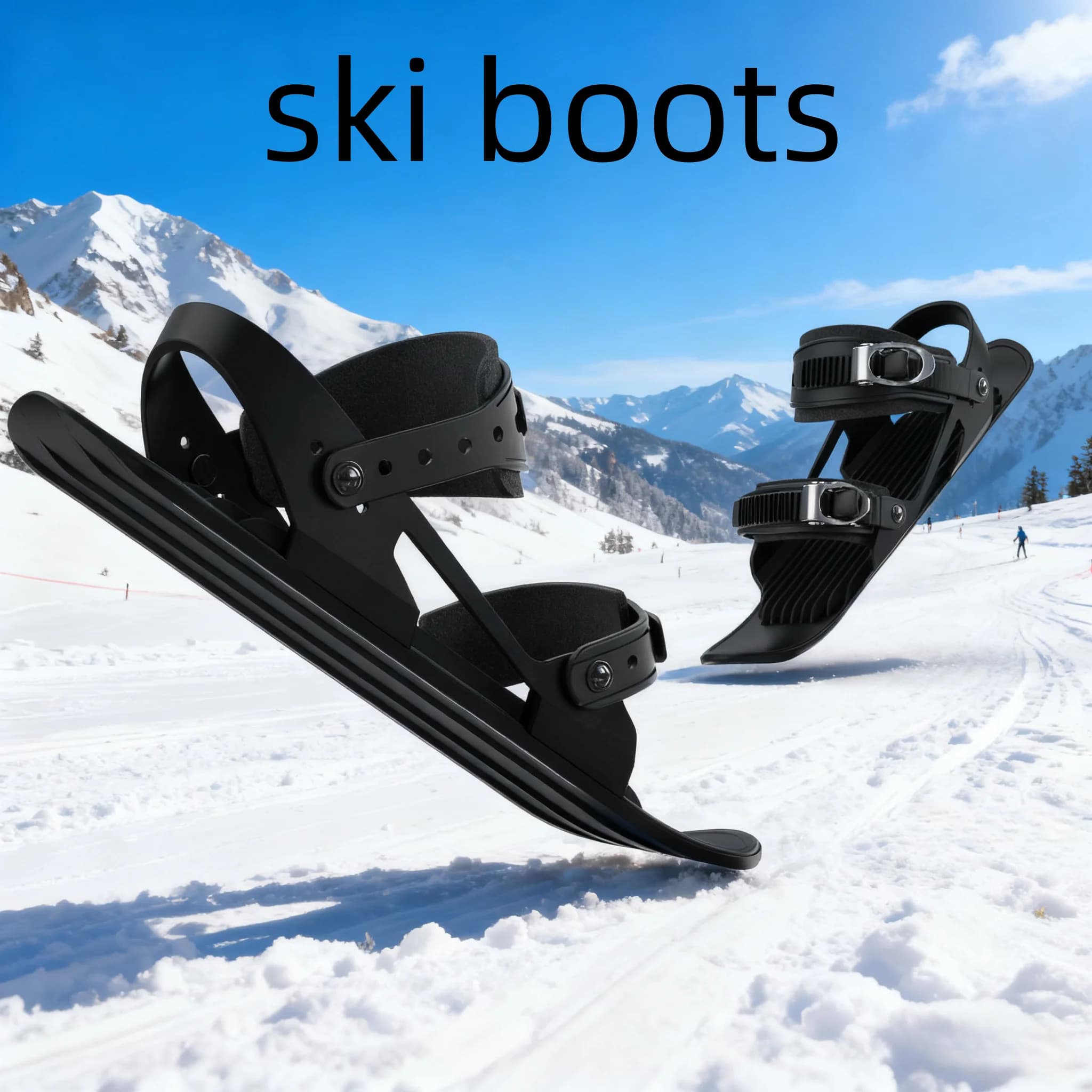 Mini pattini da sci regolabili per bambini Scarpe da snowboard portatili Attrezzature per sport all'aria aperta invernali Shortboard Binding Ski Footwea