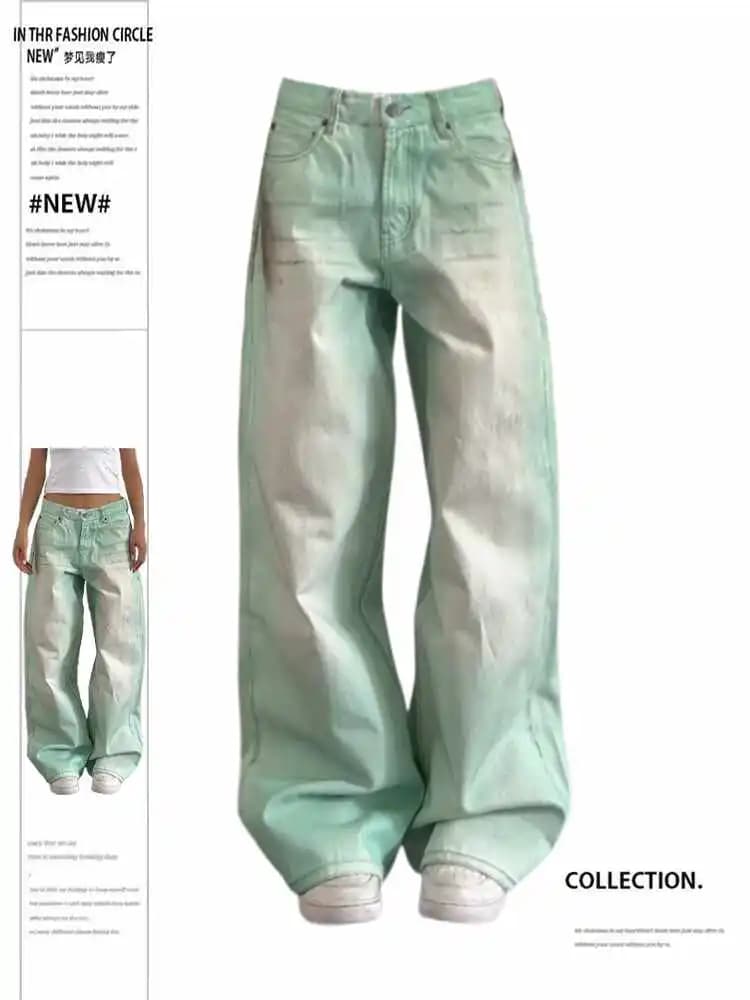 Donne di Estate Coreano Baggy Chic Jeans Grunge Giapponese A Vita Bassa Trashy Y2K Pantaloni In Denim 2000 Estetica Harajuku Stile Punk Nuovo