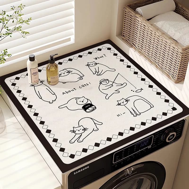 2024 nuovo tamburo lavatrice copertura antipolvere fango diatomee tappetino antiscivolo protezione solare impermeabile frigorifero comodino tappetino